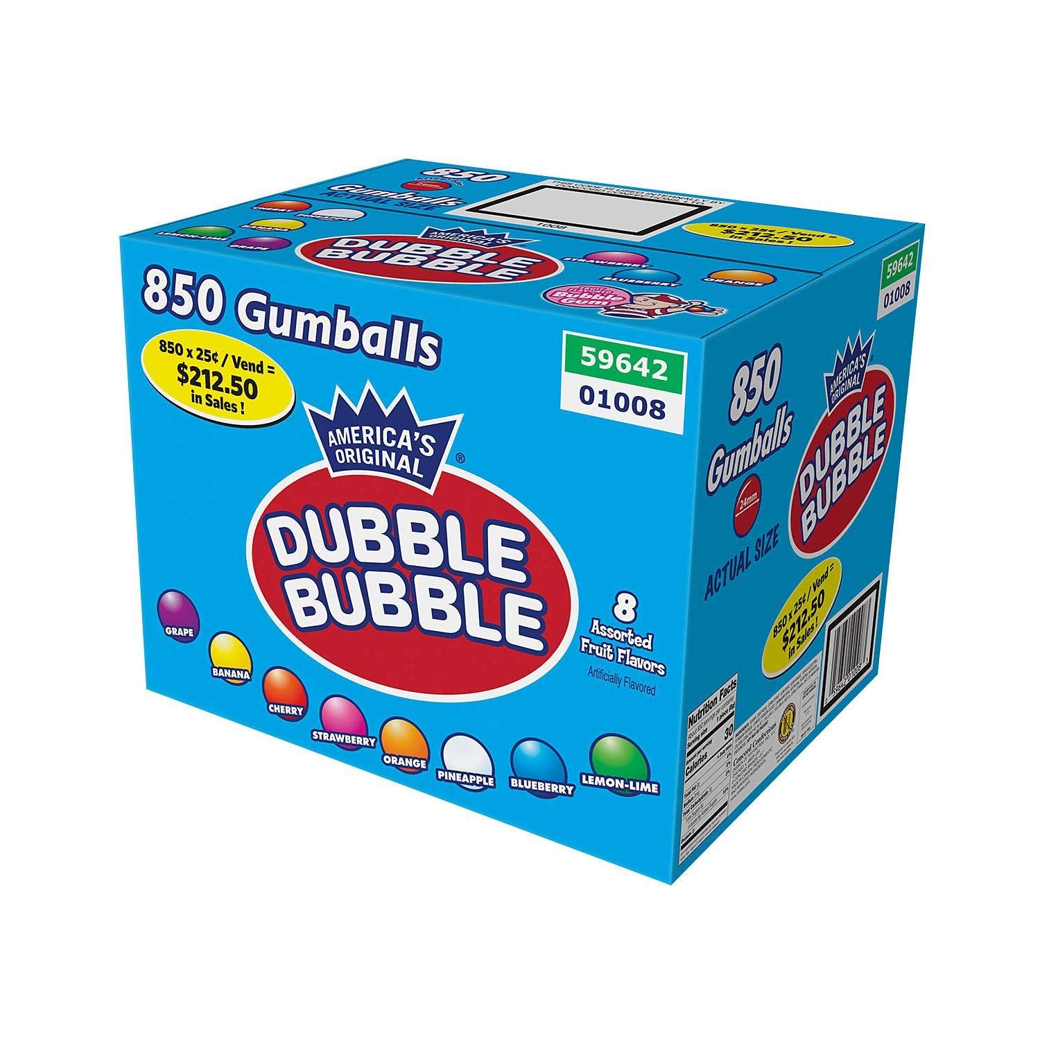 Dubble Bubble gumballs 850 ct
